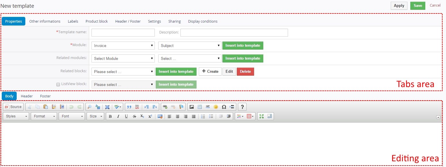 PDF Maker New template work area PDF Maker New template work area